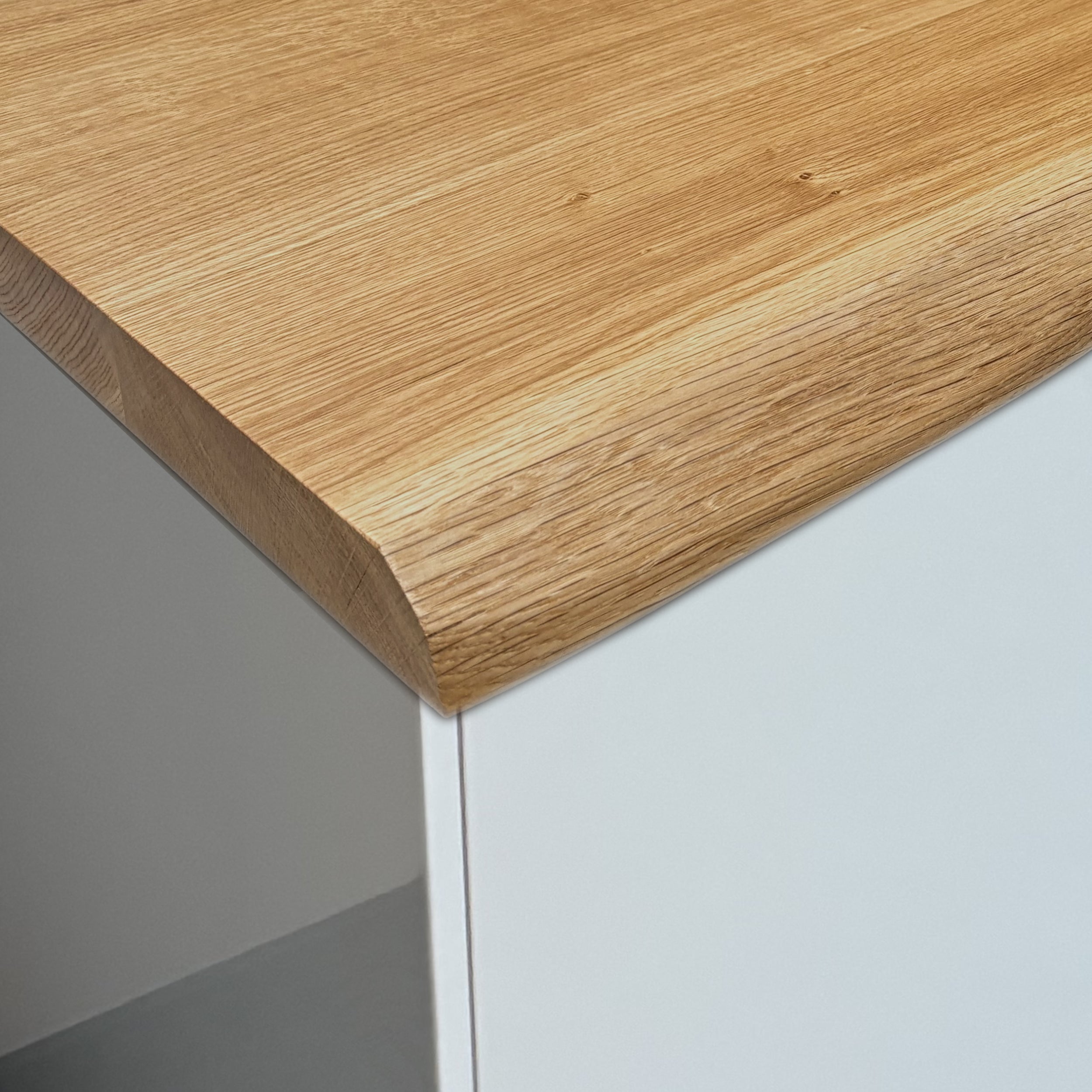 Blat kuchenny drewniany Dąb Premium lity lamela 80-90mm - Naturalna krawędź