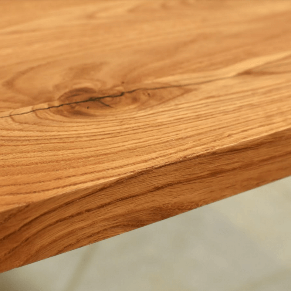 Stół Dąb Rustykalny Lity lamela 80-90mm - Prostokąt Nogi -Sęnki