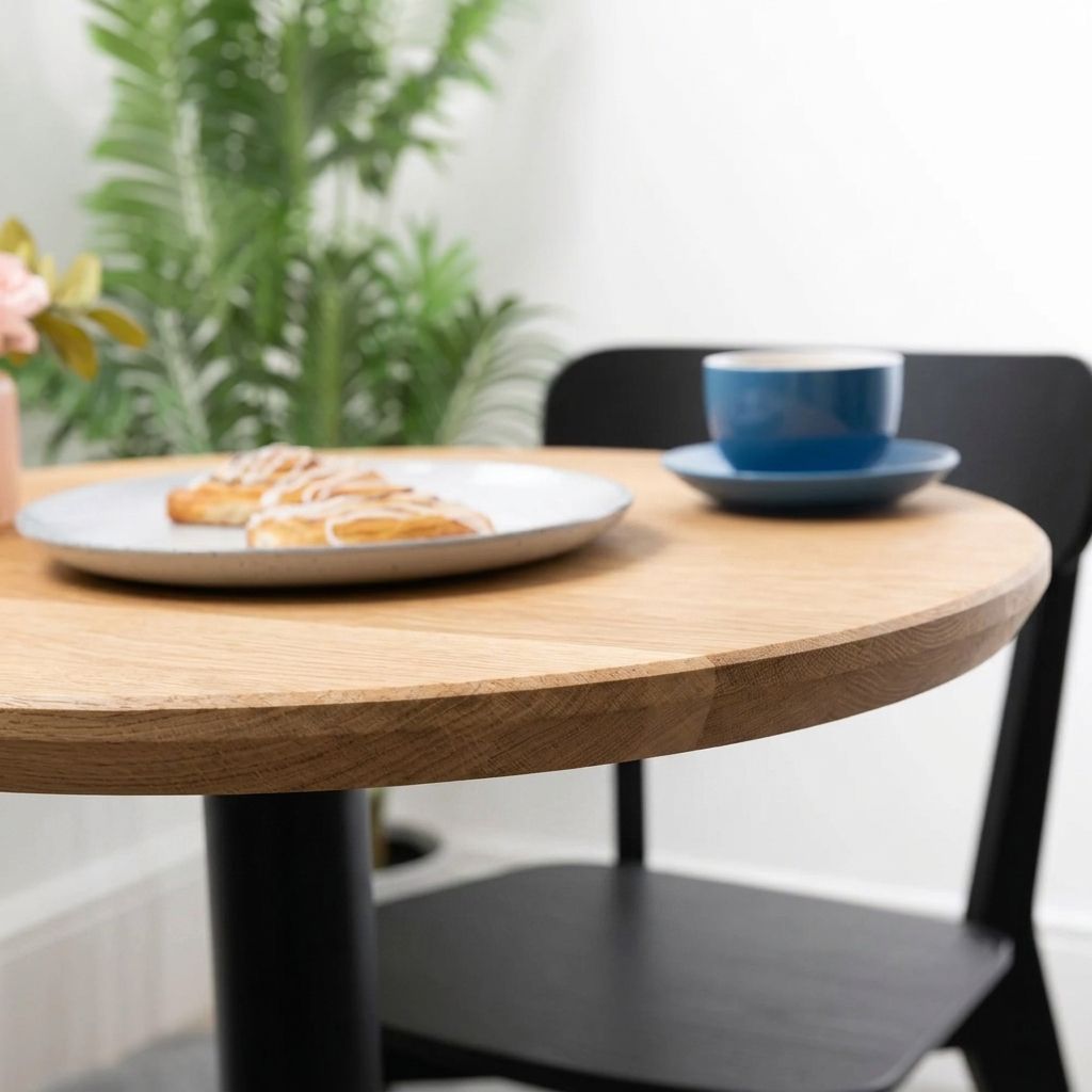 Stolik Bistro Dąb Natura Okrągły z krawędzią Swiss Edge