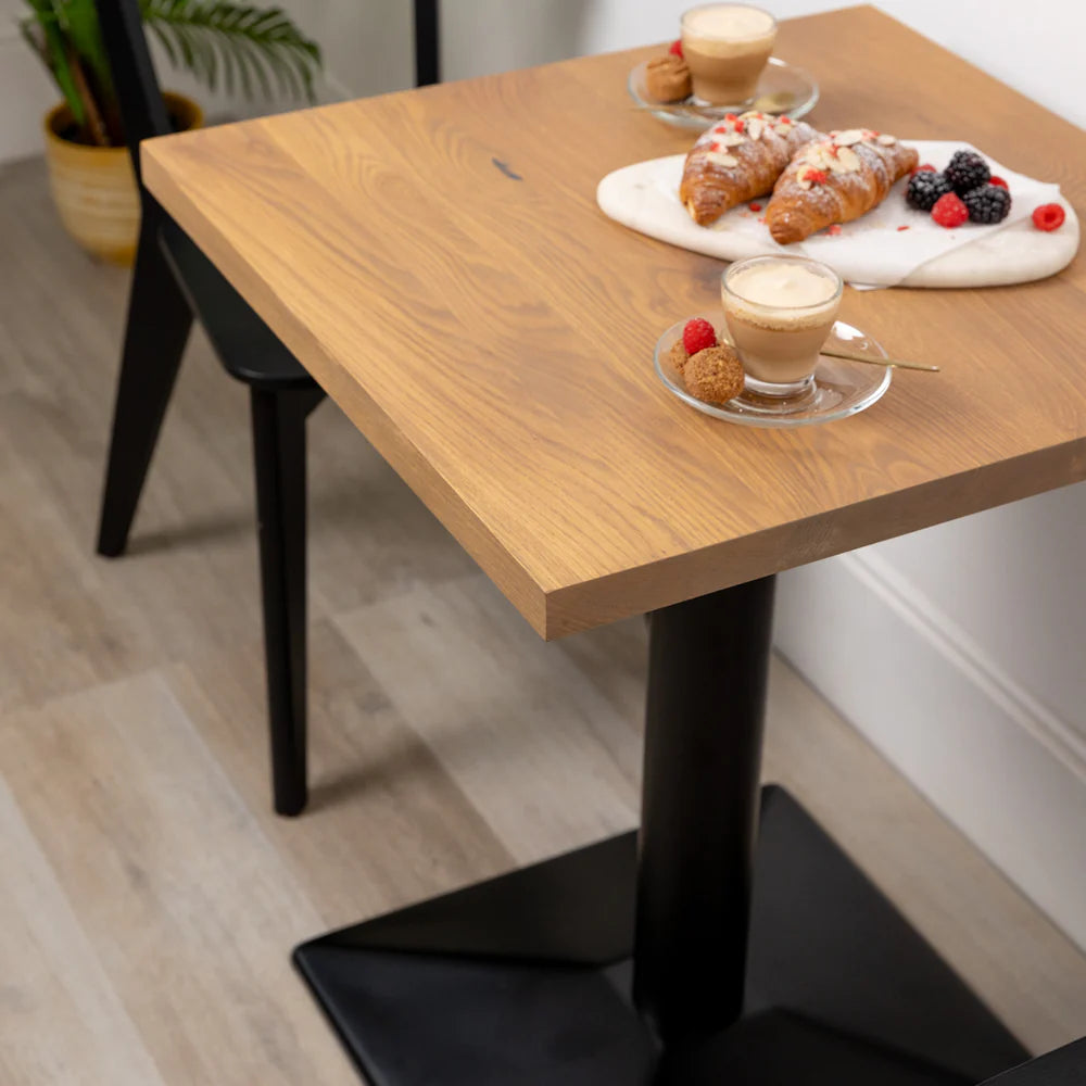 Czarna Premium żeliwna podstawa stolika bistro, 720 x 500 mm