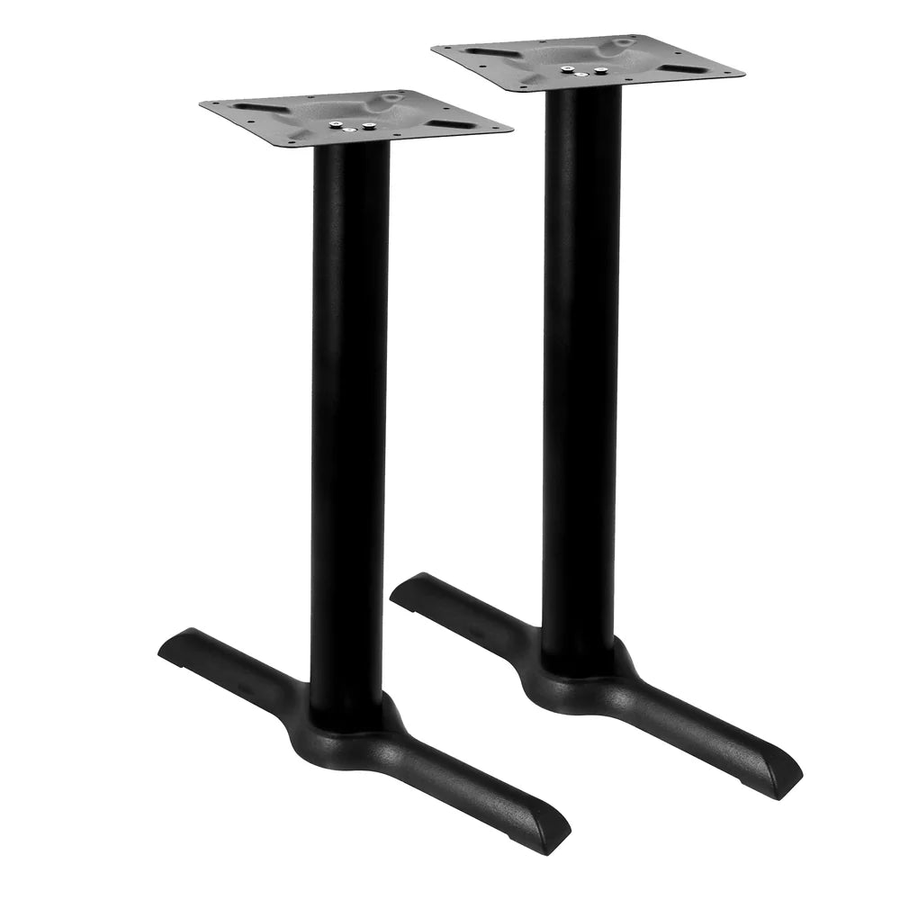 Czarna żeliwna podwójna podstawa stolika bistro, 750 x 520 mm, zestaw 2 szt.