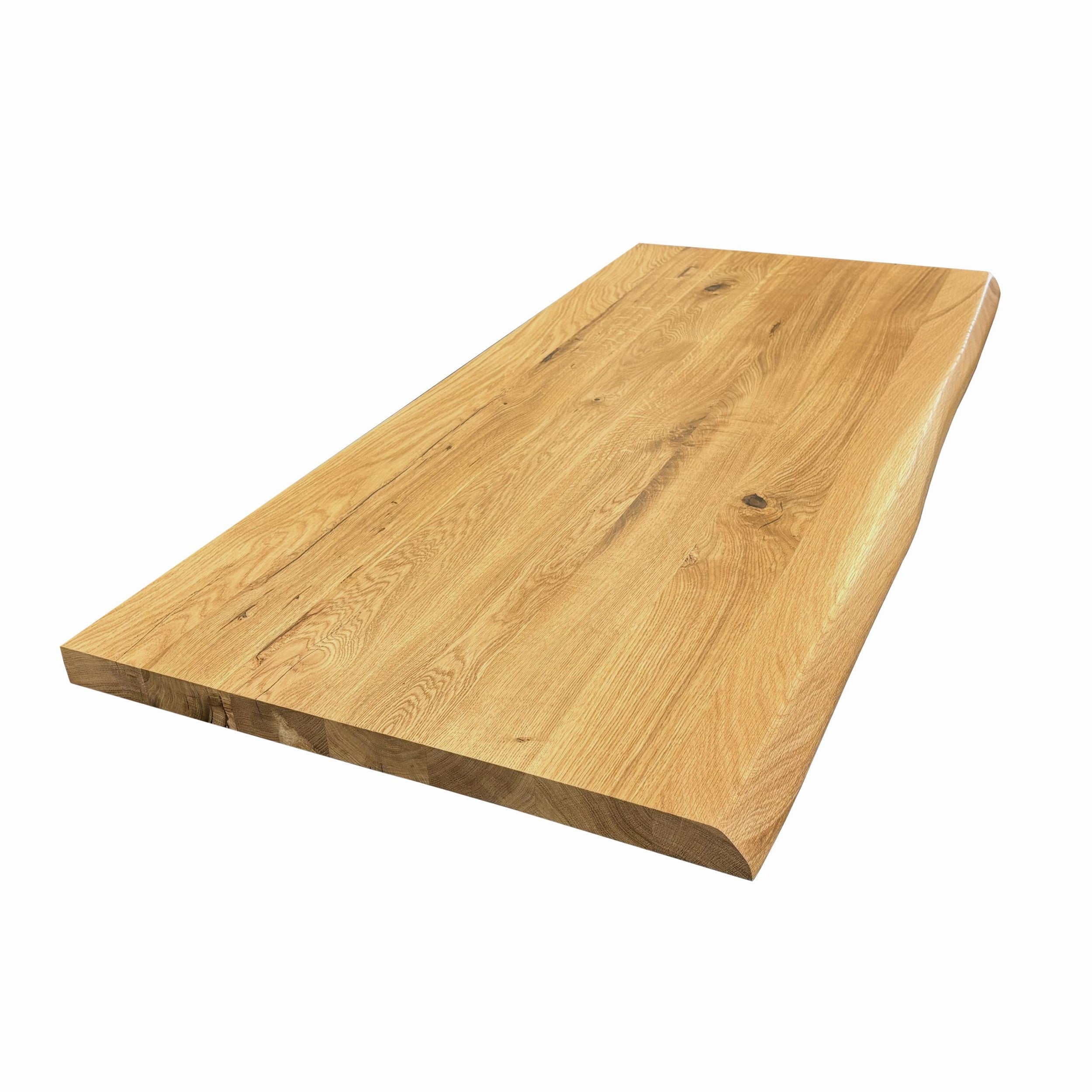 Blat biurka z litego dębu rustykalnego – naturalna krawędź