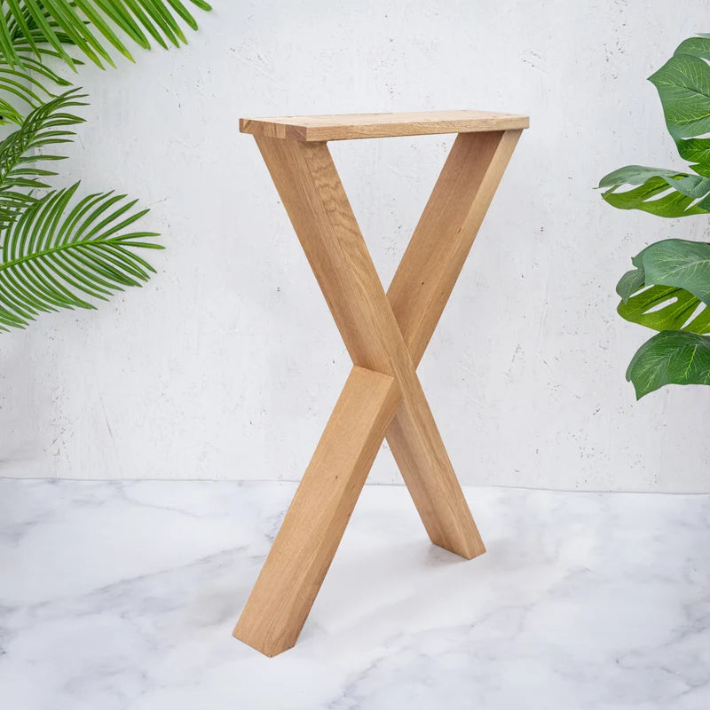 Nogi do biurka dębowe X – 720 × 550 mm, 80×40 mm