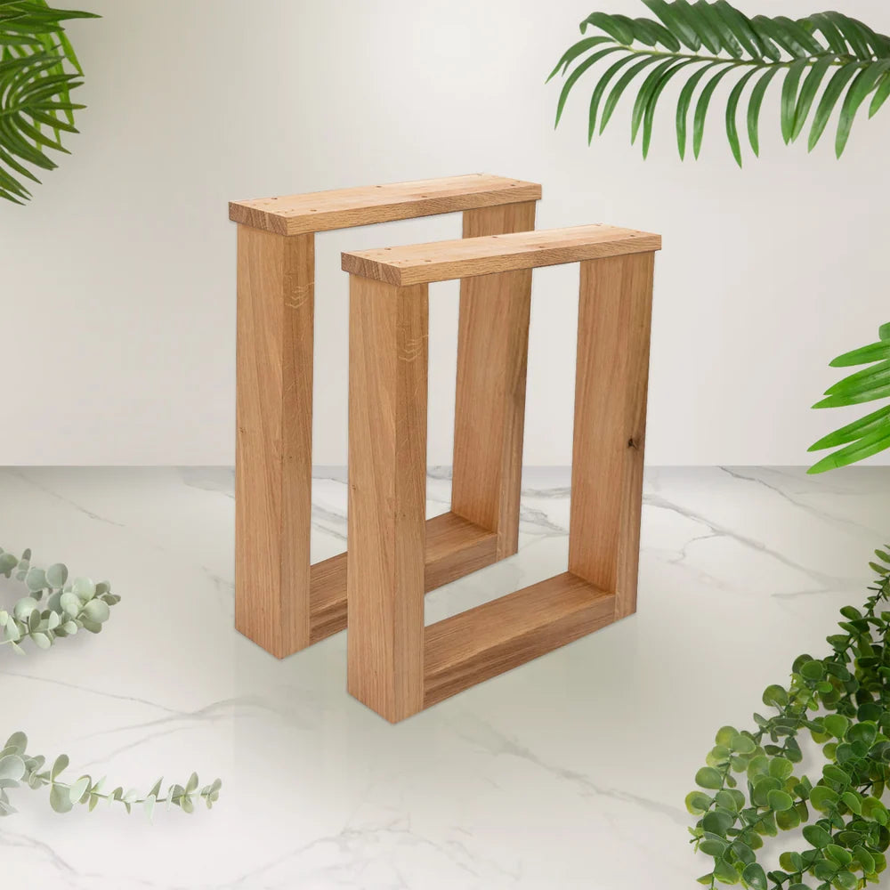 Nogi do ławki dębowe PROSTOKĄT – 420×315 mm 80×40 mm 2 szt.