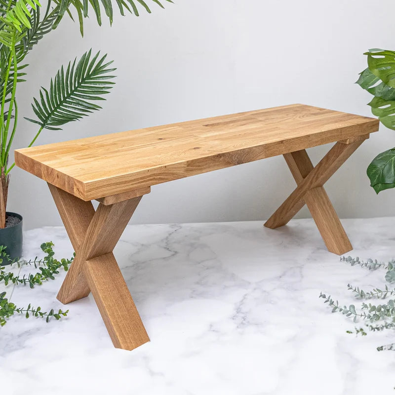 Nogi do ławki dębowe X – 420×315 mm 80×40 mm 2 szt.