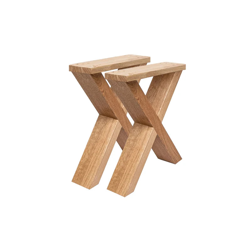 Nogi do ławki dębowe X – 420×315 mm 80×40 mm 2 szt.