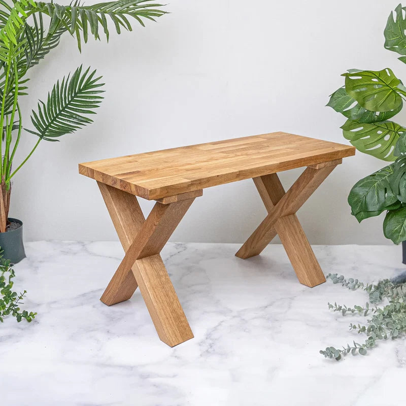 Nogi do ławki dębowe X – 420×315 mm 80×40 mm 2 szt.