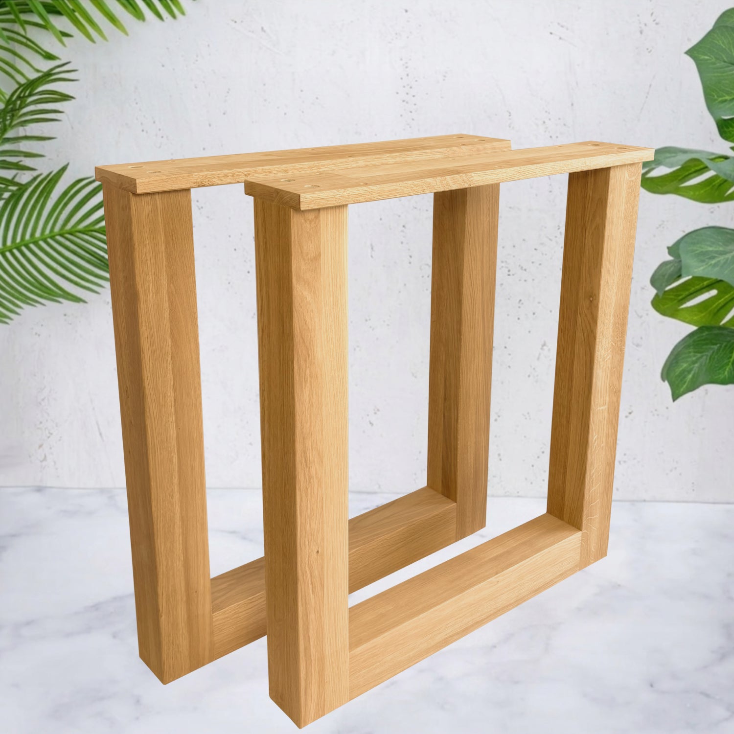 Nogi do stołu dębowe PROSTOKĄT – 720×650 mm 80×80 mm 2 szt.