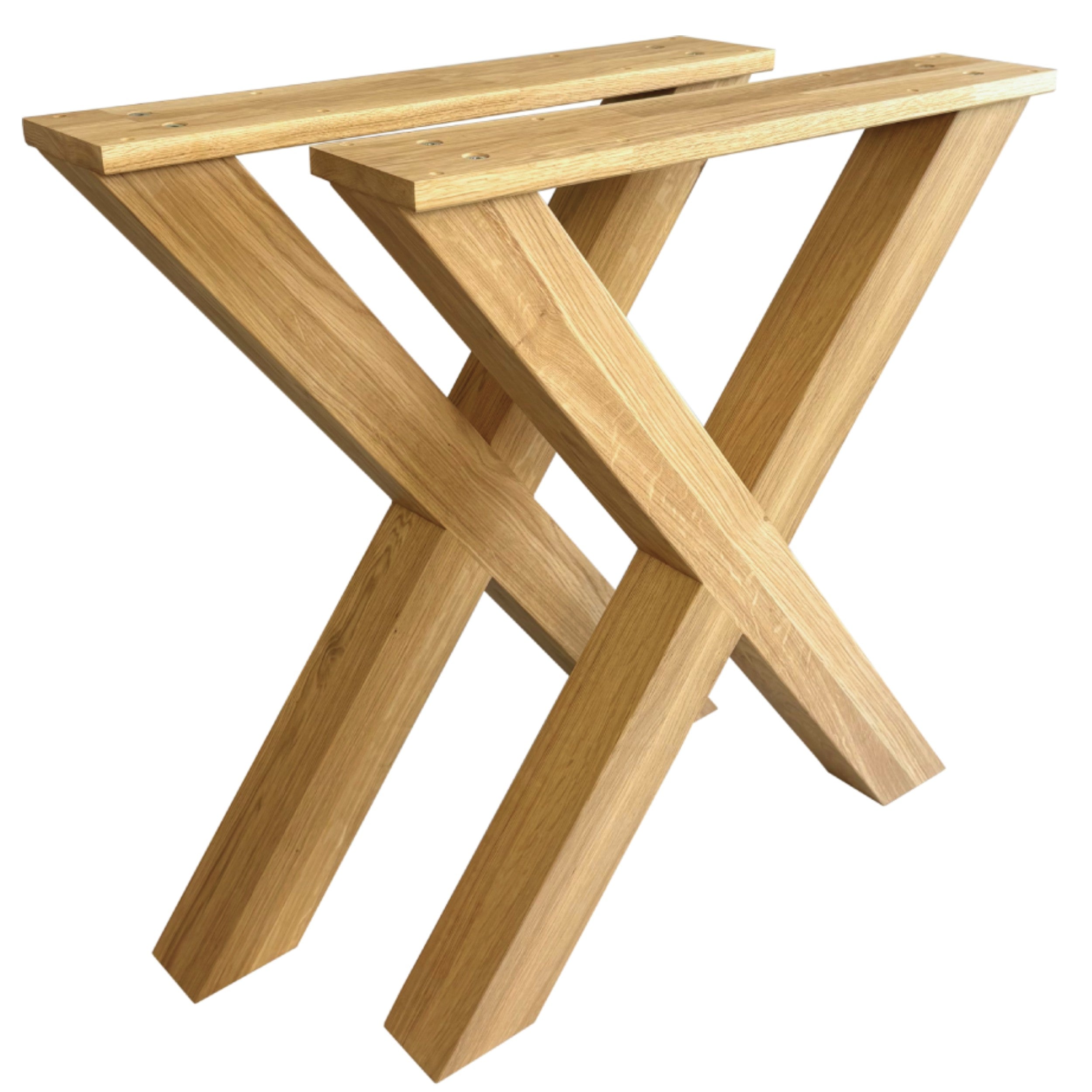 Nogi do stołu dębowe X – 720×650 mm 80×80 mm 2 szt.