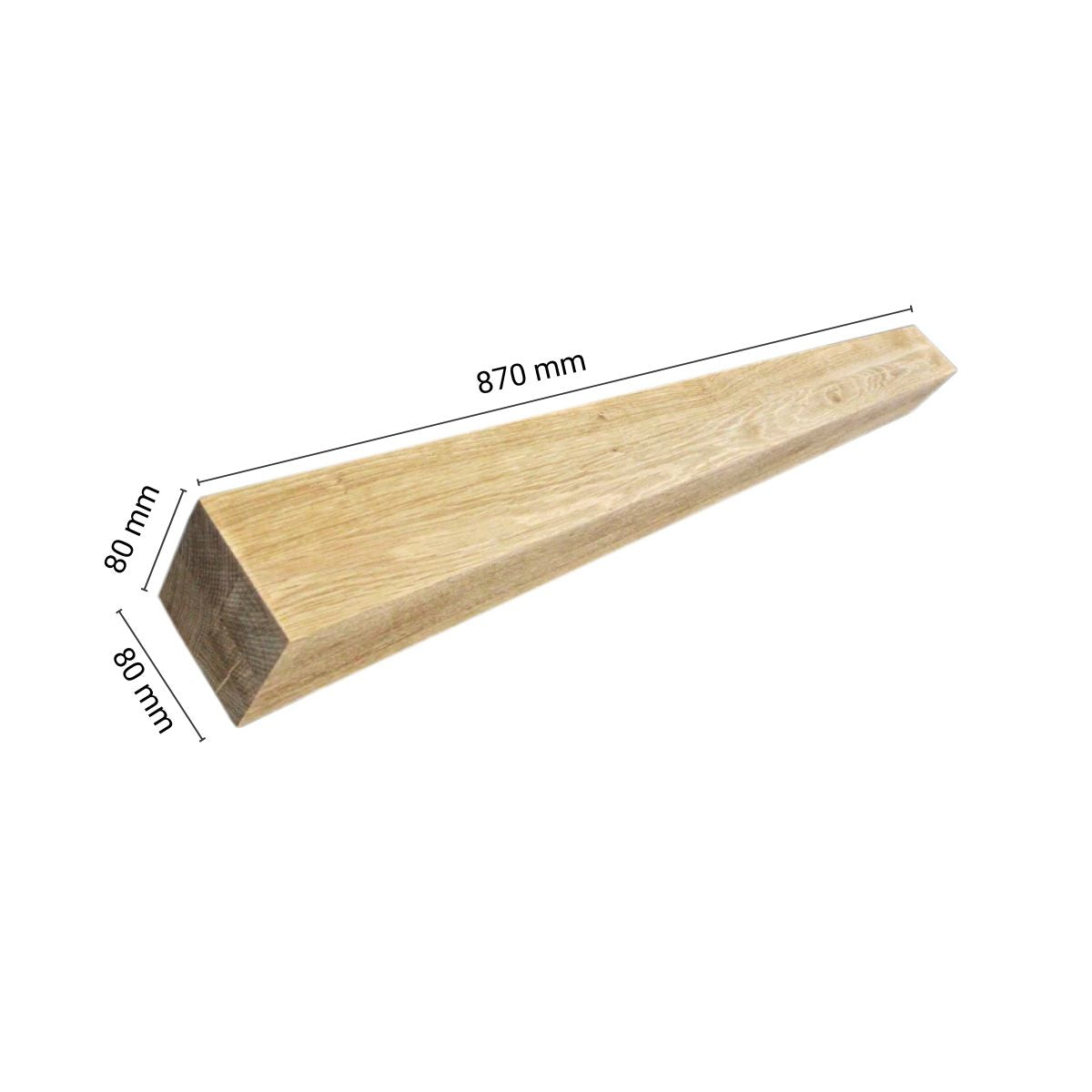 Nogi stołowe dębowe – 870×80×80 mm 1 szt. - surowe
