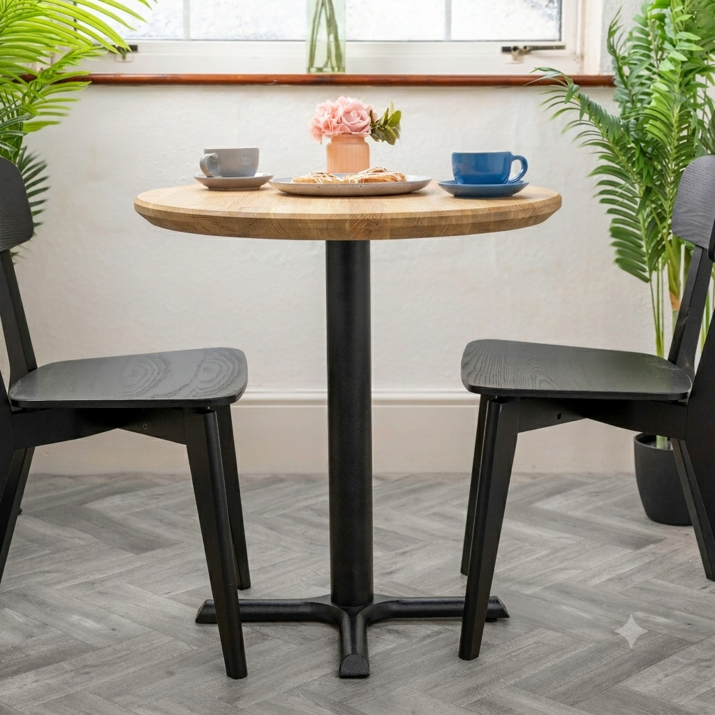 Stolik Bistro Dąb Natura Okrągły z krawędzią Swiss Edge 3