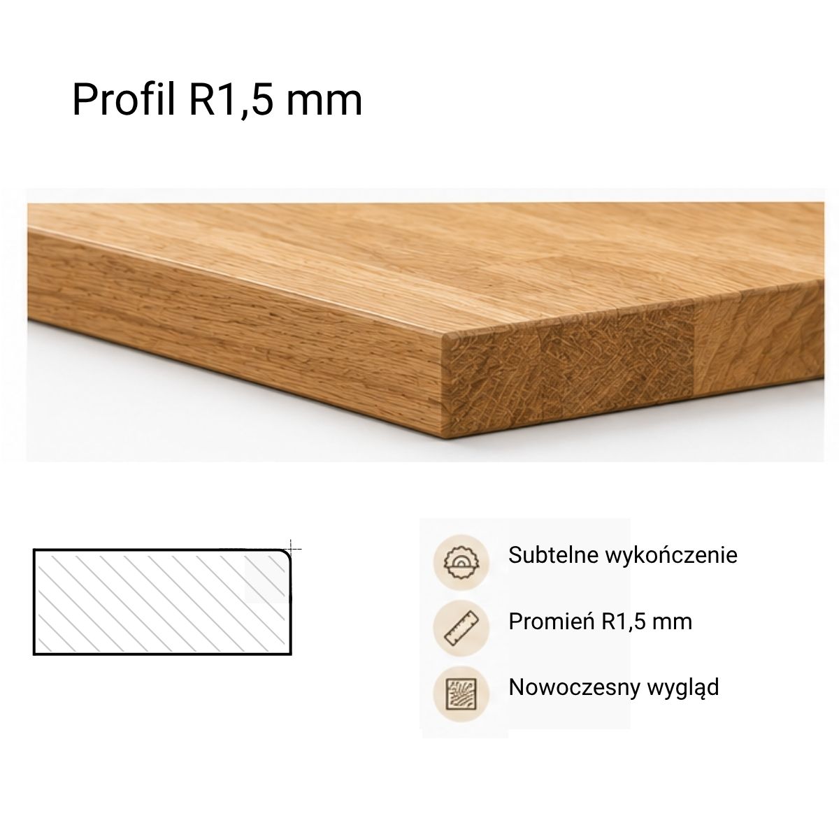 Usługa zaokrąglenie krawędzi - profil R1.5 mm